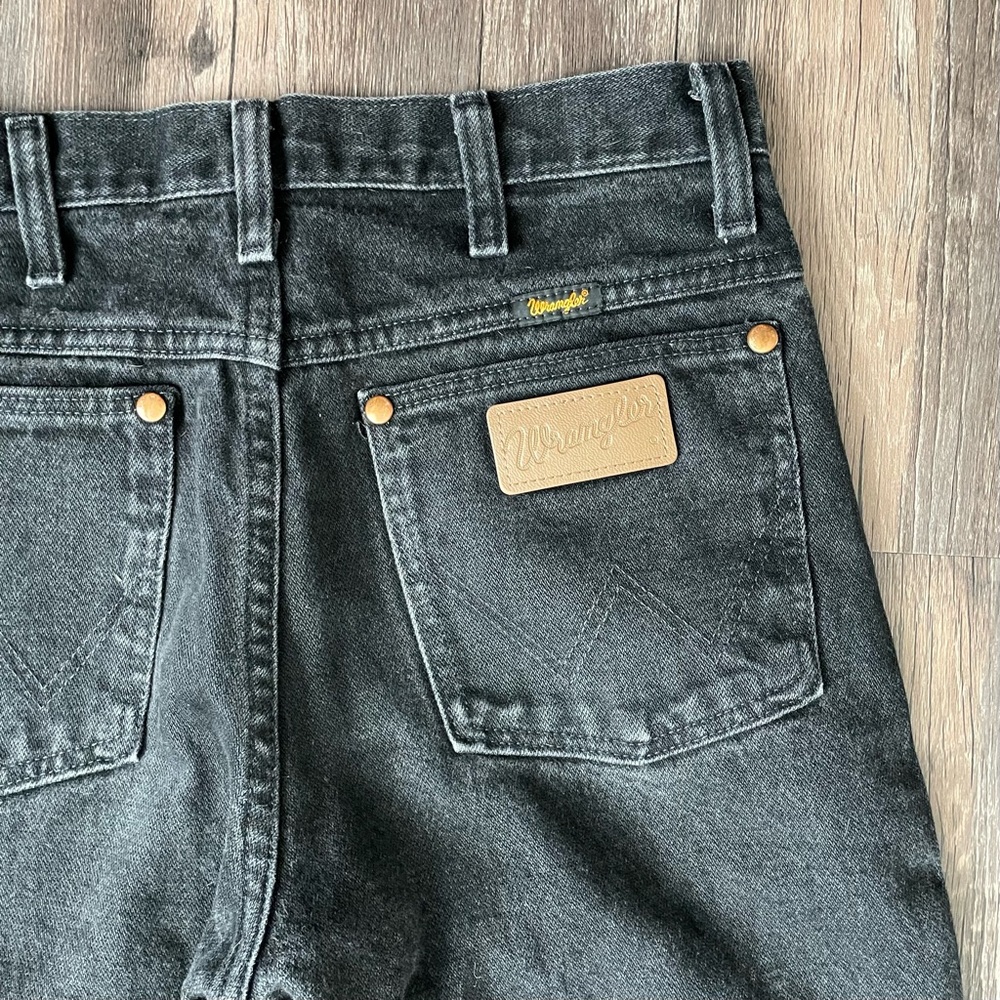 Vintage Wrangler Black Jeans Denim Pants Sz 29 x 30 Retro Cowboy Western - Picture 2 of 14